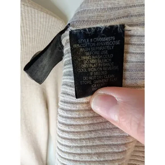 Sanctuary Ribbed Maxi Cardigan Duster Button Front Oatmeal Cream Medium - Picture 9 of 10